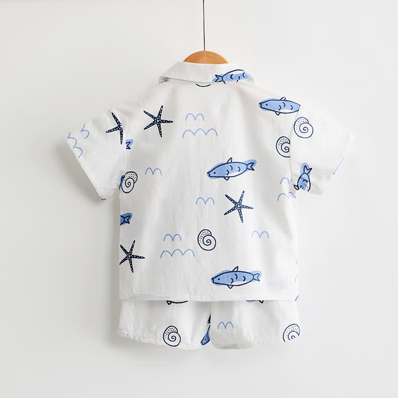幼児男の子用 白魚柄シャツ＆ショートパンツ 2点セット - image 3