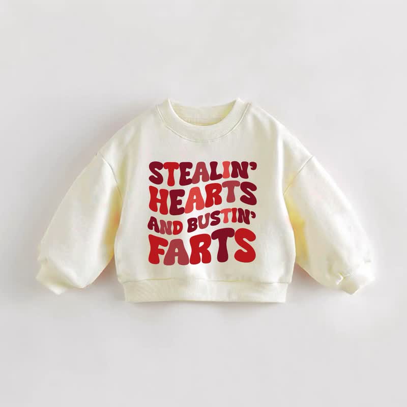 STEALIN' HEARTS AND BUSTIN' FARTS幼児用クリームスウェットシャツ - クリーム - 3～5歳 - image 1