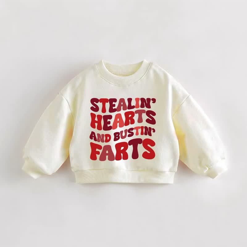 STEALIN' HEARTS AND BUSTIN' FARTS幼児用クリームスウェットシャツ - クリーム - 3～5歳 - image 1