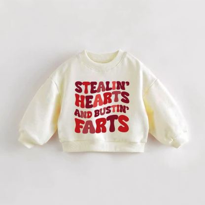 STEALIN' HEARTS AND BUSTIN' FARTS幼児用クリームスウェットシャツ - クリーム - 3～5歳 - image 1