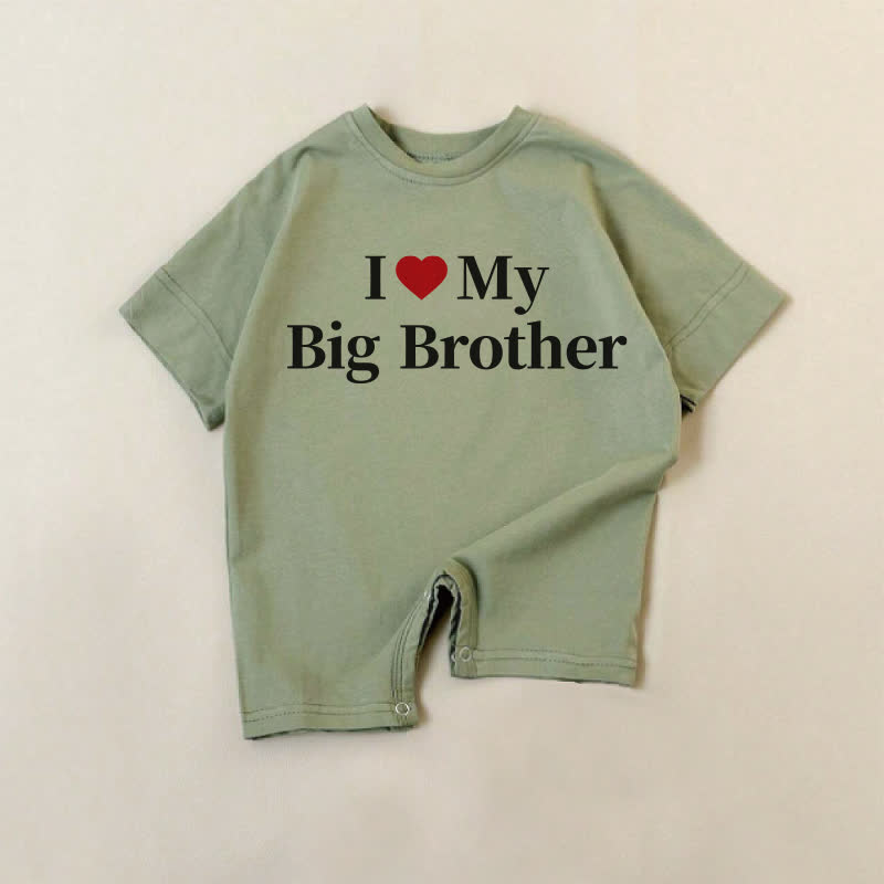 I LOVE MY BIG BROTHERグリーンロンパース - 緑 - 18～24ヶ月 - image 1