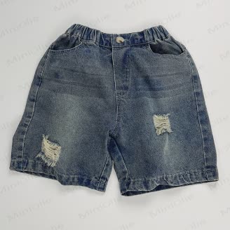 幼児用デニムダメージショーツ - image 1