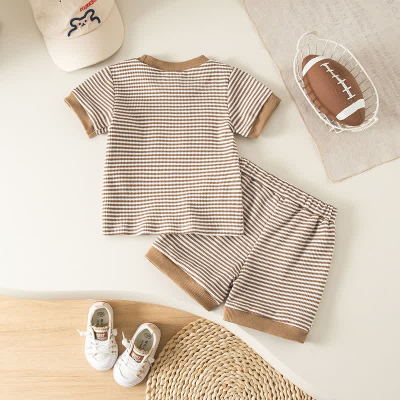 ベビー・幼児男の子用 スポーツプリントストライプTシャツ＆ショートパンツ 2点セット - image 5