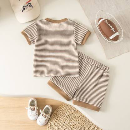 ベビー・幼児男の子用 スポーツプリントストライプTシャツ＆ショートパンツ 2点セット - image 5