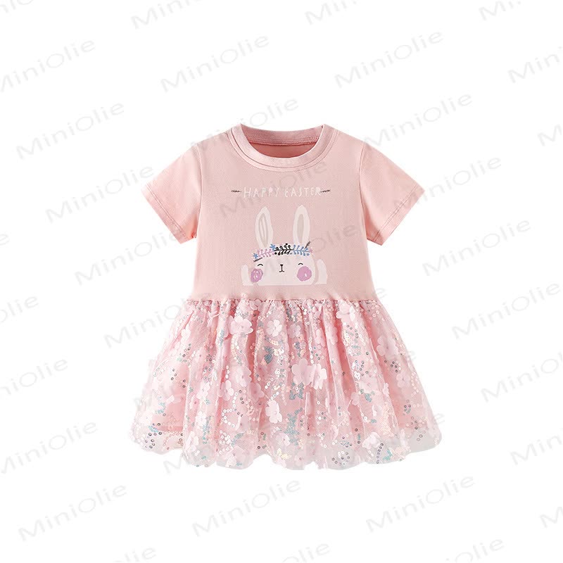 HAPPY EASTER！幼児用女の子バニーチュールDress - ピンク - 10-11歳 - image 5