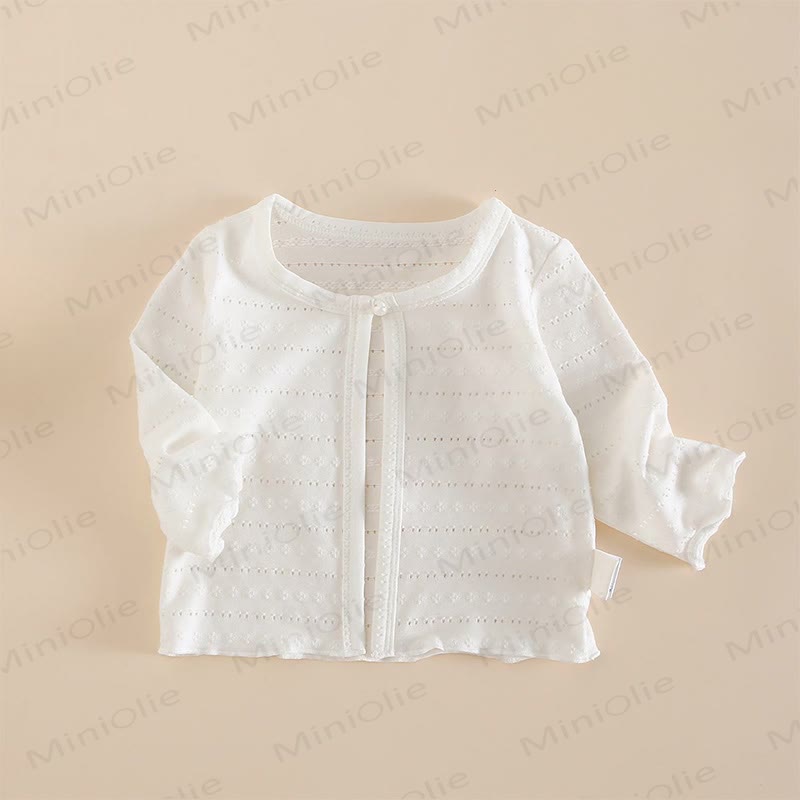 幼児用ホワイト無地コート - 白 - 3～4歳 - image 1