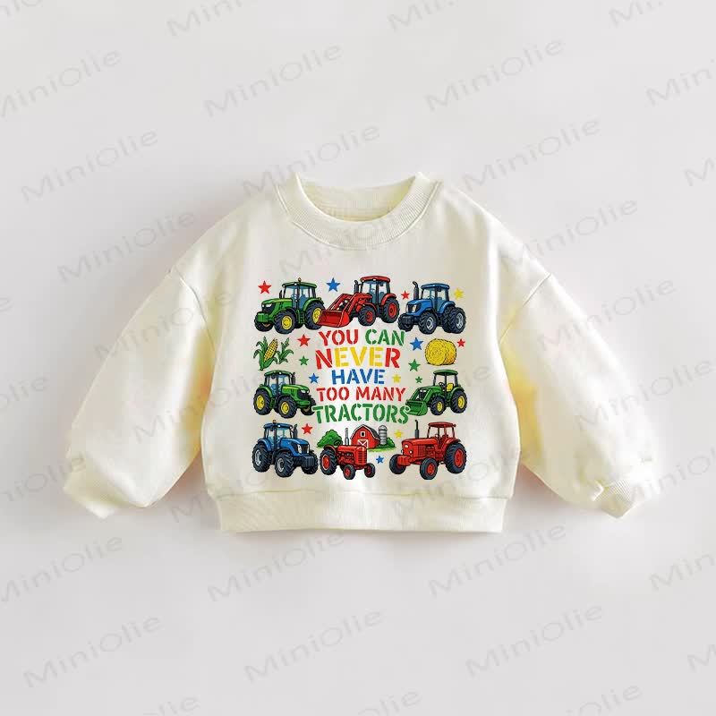 YOU CAN NEVER HAVE TOO MANY TRACTORS！ベビー・幼児用スローガン入りクリームスウェットシャツ - クリーム - 3～5歳 - image 1