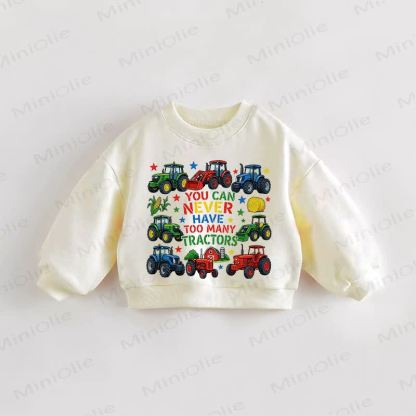 YOU CAN NEVER HAVE TOO MANY TRACTORS！ベビー・幼児用スローガン入りクリームスウェットシャツ - クリーム - 3～5歳 - image 1