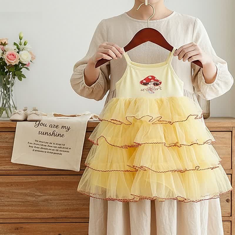 ベビーガールズ用漫画柄ティアードDress - 黄色 - 4～5歳 - image 2