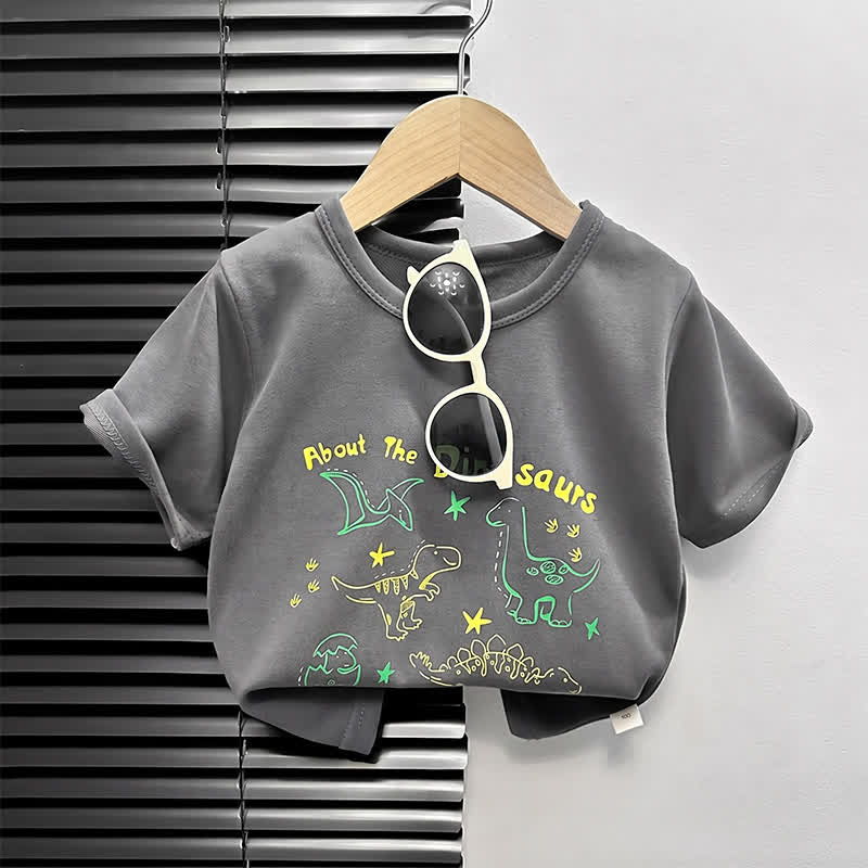 幼児用漫画柄ボックス型Tシャツ - 灰色のジュラシック - 4～5歳 - image 5