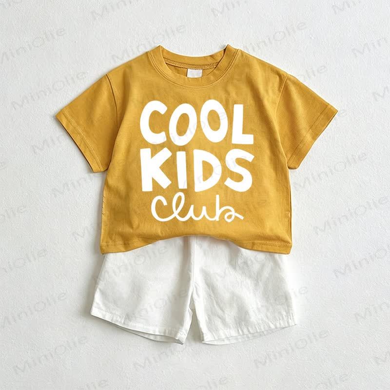 COOL KIDS CLUB用 イエロー＆ホワイト Tシャツ＆ショートパンツ 2点セット - 黄色と白 - 3～5歳 - image 1