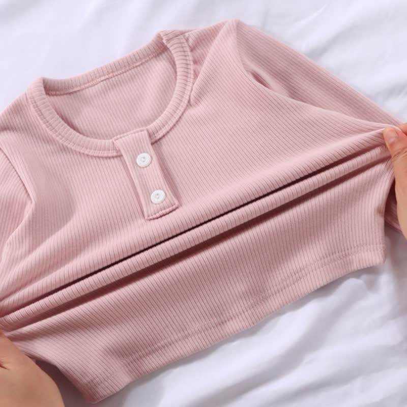 幼児用ベビー無地リブ編み長袖Tシャツ - image 17