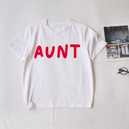 おばさん／TAKE ME TO MY AUNT YOU PEASANT！家族お揃いの白いTシャツ - 白 - 大人用Tシャツ: L - image 2