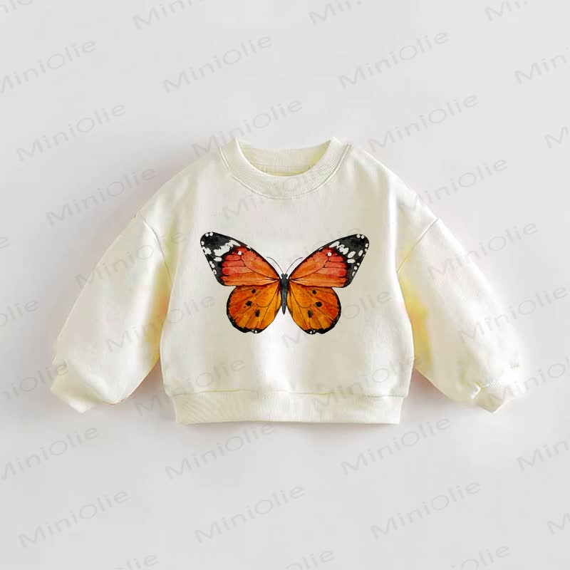 ベビー・幼児用 バタフライプリント クリームスウェットシャツ - クリーム - 3～5歳 - image 1