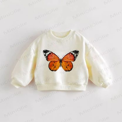 ベビー・幼児用 バタフライプリント クリームスウェットシャツ - クリーム - 3～5歳 - image 1