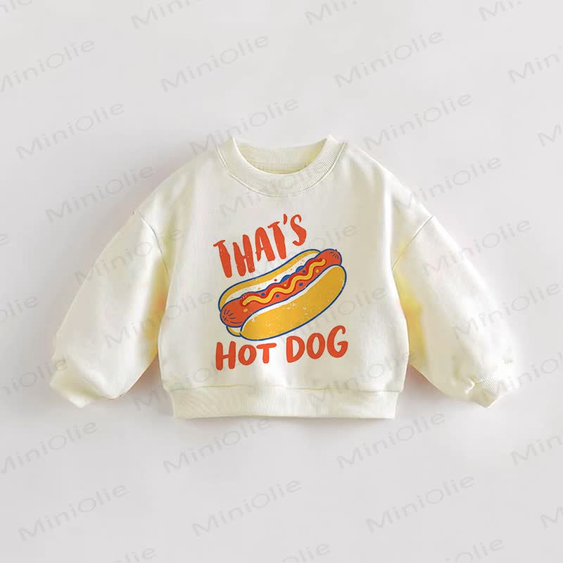 THAT'S HOT DOGベビー幼児用クリームスウェットシャツ - クリーム - 3～5歳 - image 1