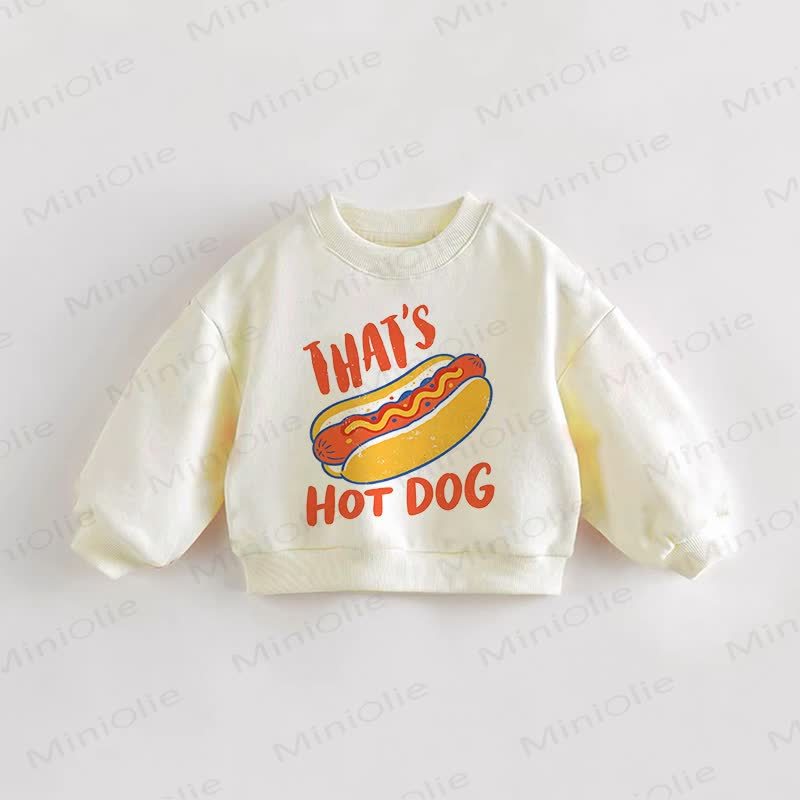 THAT'S HOT DOGベビー幼児用クリームスウェットシャツ - クリーム - 3～5歳 - image 1