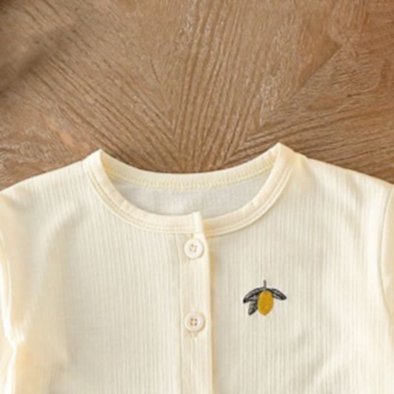 ベビー・幼児用 動物/果物刺繍入りボタンフロントリブカーディガン - image 6