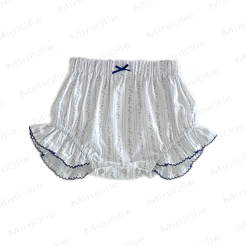 ベビーガールズ用リボンフリル重ねコットンショートパンツ - 青 - 18～24ヶ月 - image 7