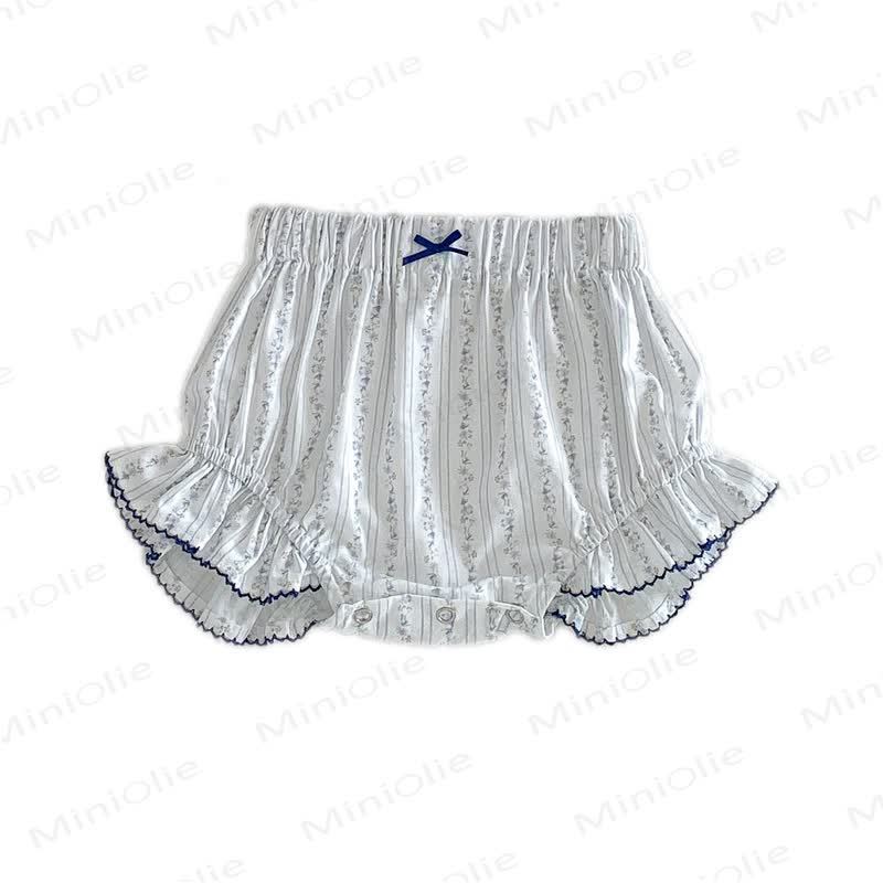 ベビーガールズ用リボンフリル重ねコットンショートパンツ - 青 - 18～24ヶ月 - image 7