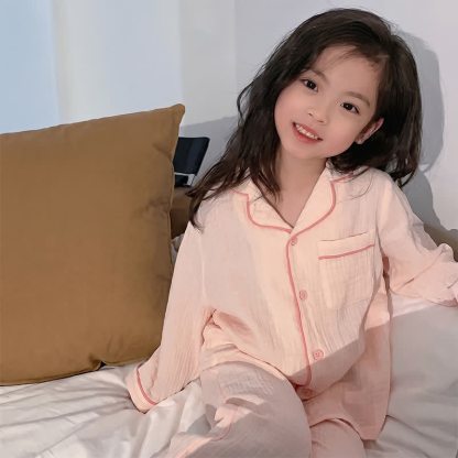 幼児用アニマル柄／無地長袖トップス＆パンツパジャマセット - ピンク - 10-11歳 - image 3