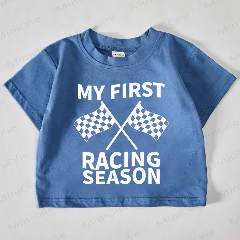 MY FIRST RACING SEASON　ベビーブルーTシャツ - 青 - 18～24ヶ月 - image 1