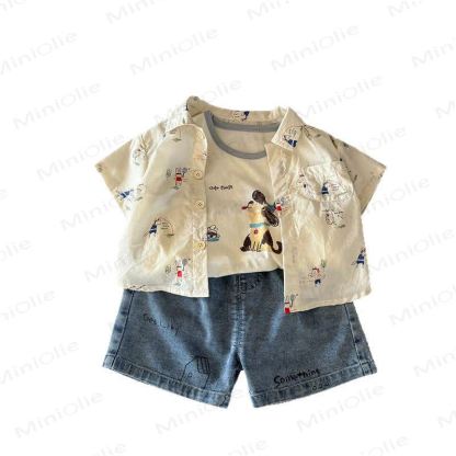 子犬のパッチ付きデニムショートパンツ - image 3