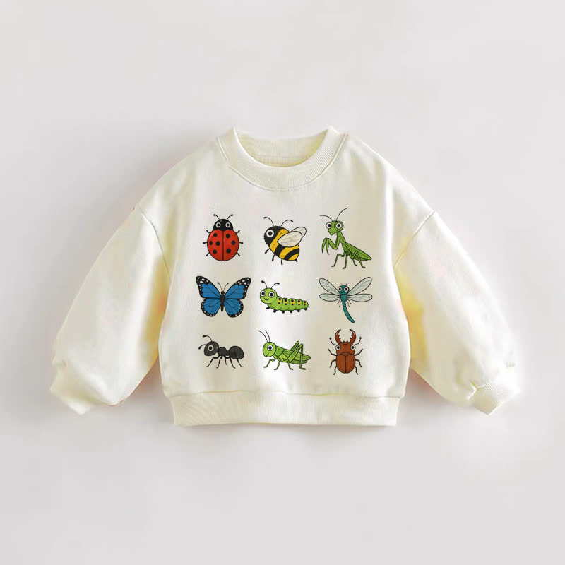 赤ちゃん・幼児用昆虫柄クリームスウェットシャツ - クリーム - 3～5歳 - image 1