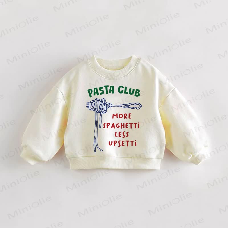 PASTA CLUB MORE SPAGHETTI LESS UPSETTI幼児用クリームスウェットシャツ - クリーム - 3～5歳 - image 1
