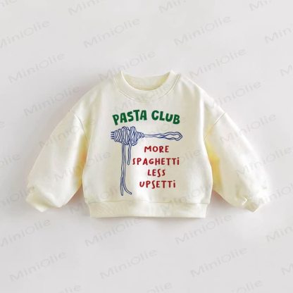 PASTA CLUB MORE SPAGHETTI LESS UPSETTI幼児用クリームスウェットシャツ - クリーム - 3～5歳 - image 1
