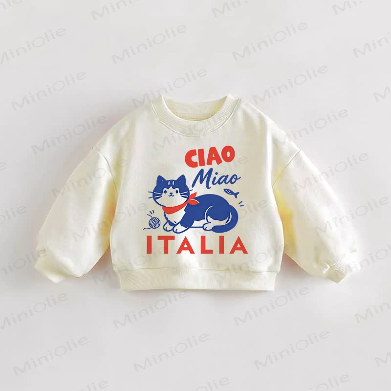 CIAO MIAO ITALIAベビー幼児用クリームスウェットシャツ - クリーム - 3～5歳 - image 1