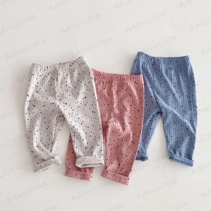 ベビー用水玉模様リブ編みレギンス - image 3