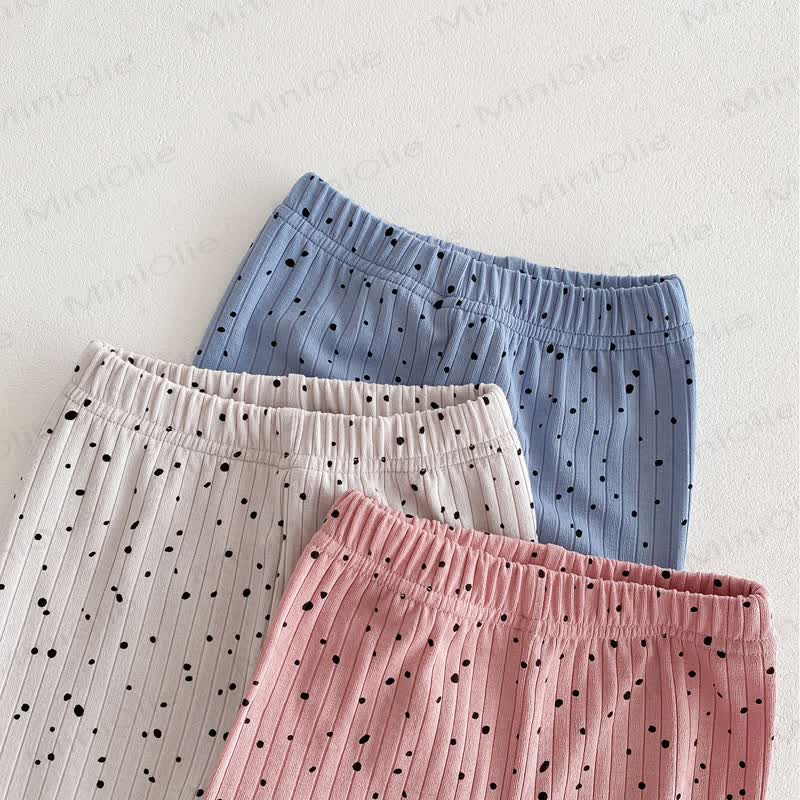 ベビー用水玉模様リブ編みレギンス - image 6
