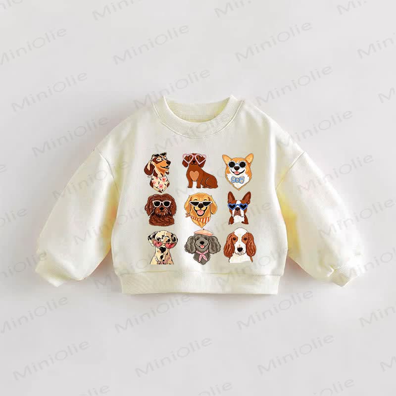 ベビー・幼児用犬柄クリームスウェットシャツ - クリーム - 3～5歳 - image 1