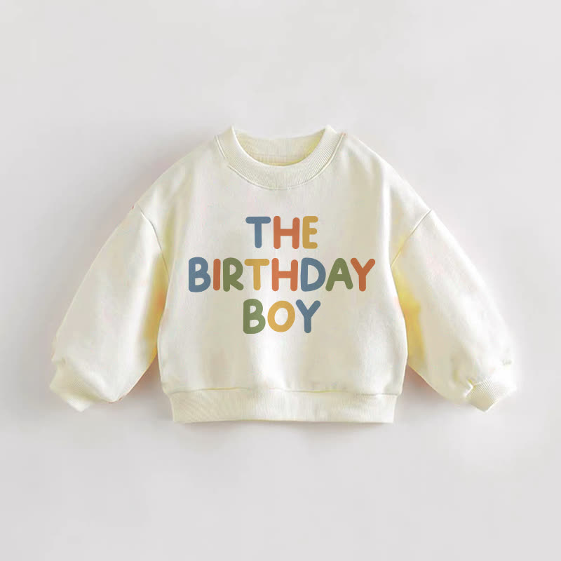 THE BIRTHDAY BOY幼児用クリームスウェットシャツ - クリーム - 3～5歳 - image 1