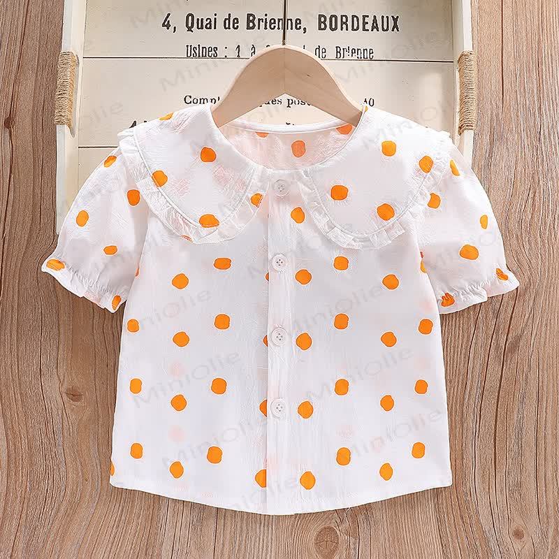 ベビー・幼児用女の子ピーターパンカラー半袖Tシャツ - オレンジ - 6～7歳 - image 4