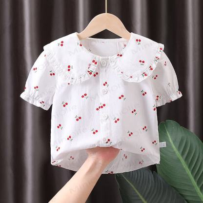 ベビー・幼児用女の子ピーターパンカラー半袖Tシャツ - image 3