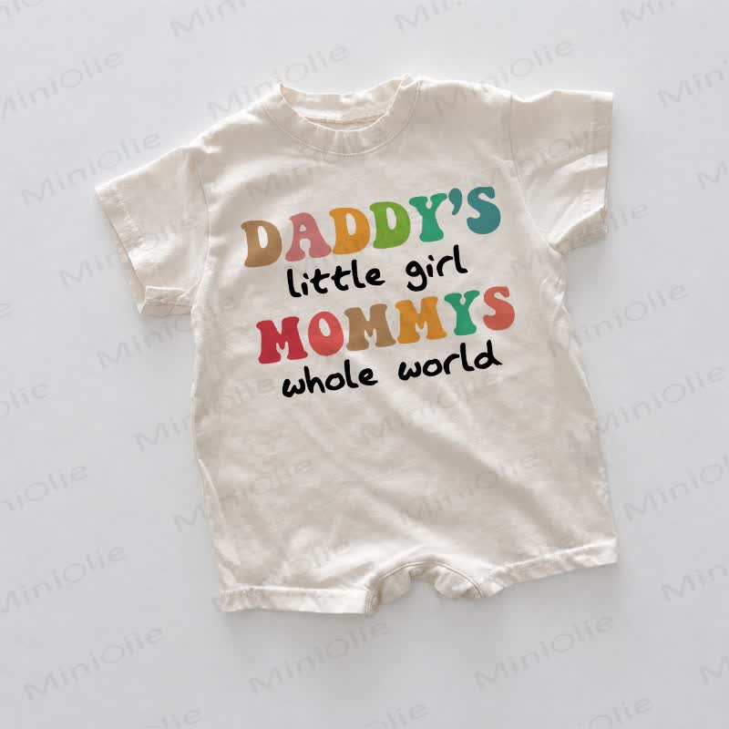 DADDY'S LITTLE GIRL MOMMY'S WHOLE WORLDホワイトロンパース - 白 - 18～24ヶ月 - image 1