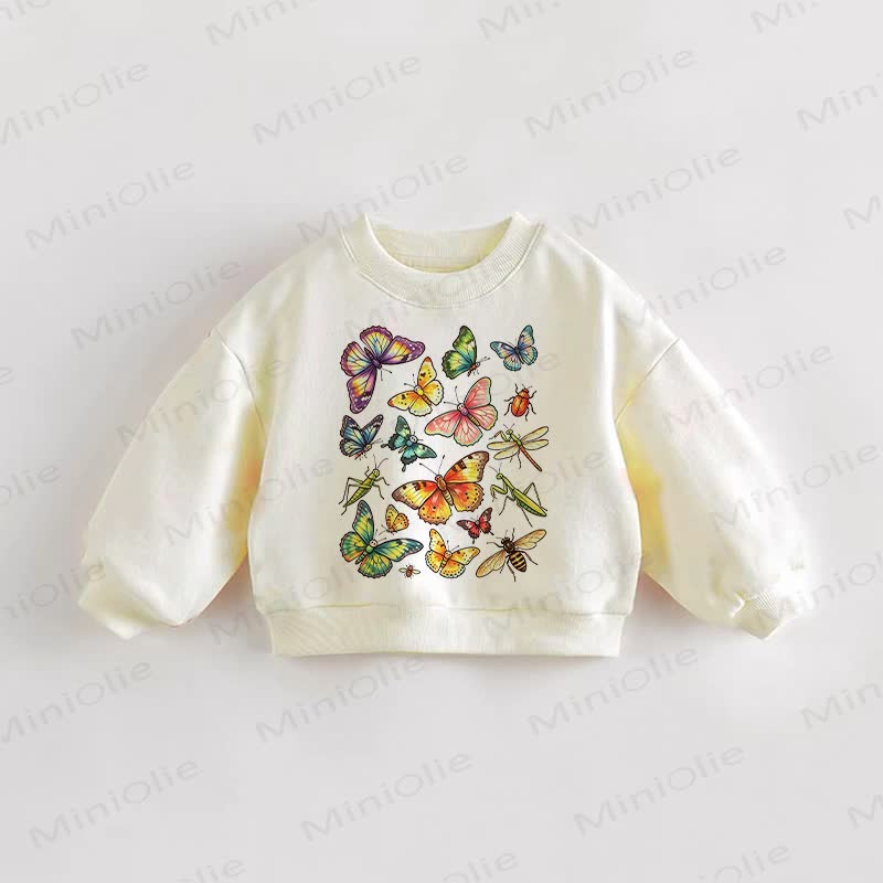 ベビー・幼児用蝶柄スウェットシャツ - クリーム - 3～5歳 - image 1