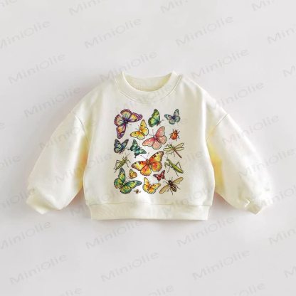 ベビー・幼児用蝶柄スウェットシャツ - クリーム - 3～5歳 - image 1