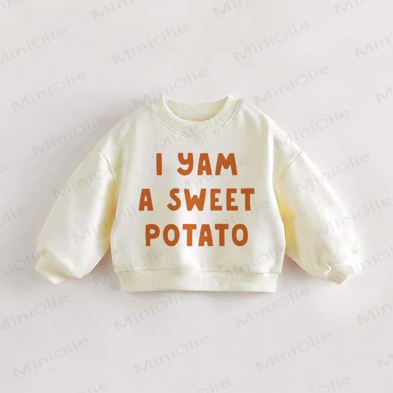 I YAM A SWEET POTATO幼児用スウェットシャツ - クリーム - 3～5歳 - image 1