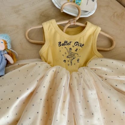 BALLET GIRL幼児用ベビーガール 水玉模様タンクトップDress - image 7