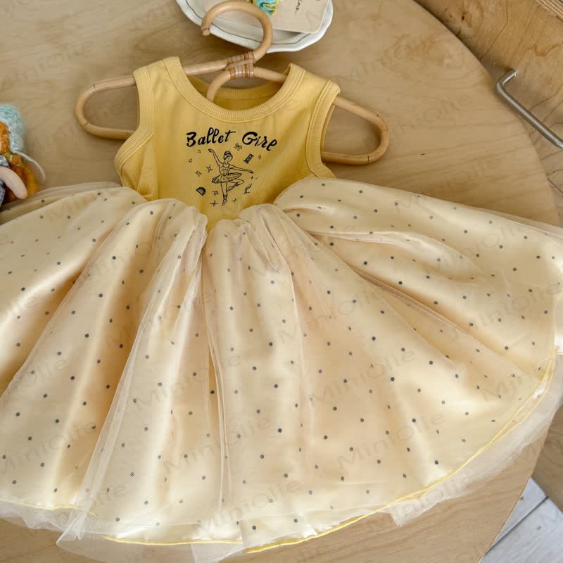 BALLET GIRL幼児用ベビーガール 水玉模様タンクトップDress - image 3