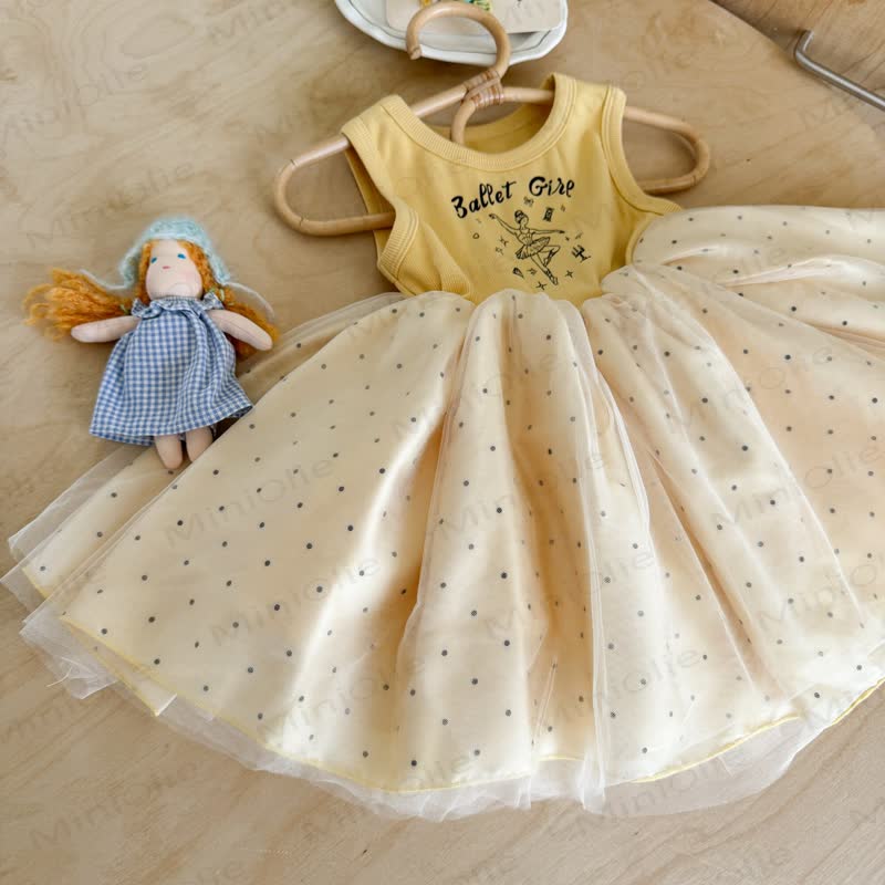 BALLET GIRL幼児用ベビーガール 水玉模様タンクトップDress - image 4
