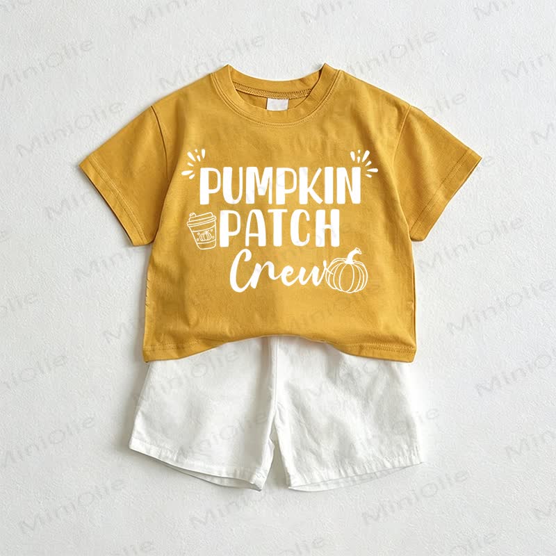 PUMPKIN PATCHTシャツ＆ショートパンツ 2点セット - 黄色と白 - 3～5歳 - image 1