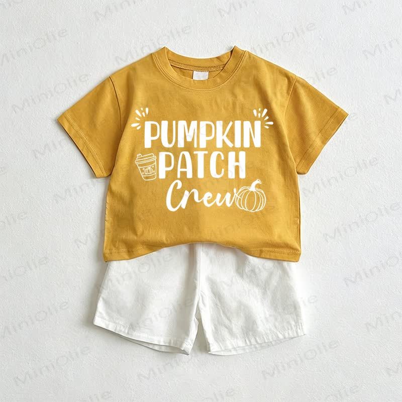 PUMPKIN PATCHTシャツ＆ショートパンツ 2点セット - 黄色と白 - 3～5歳 - image 1