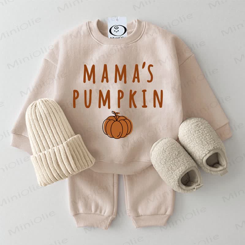 MAMA'S PUMPKINベビーベージュスウェットシャツ 2点セット - ベージュ - 2～3歳 - image 1