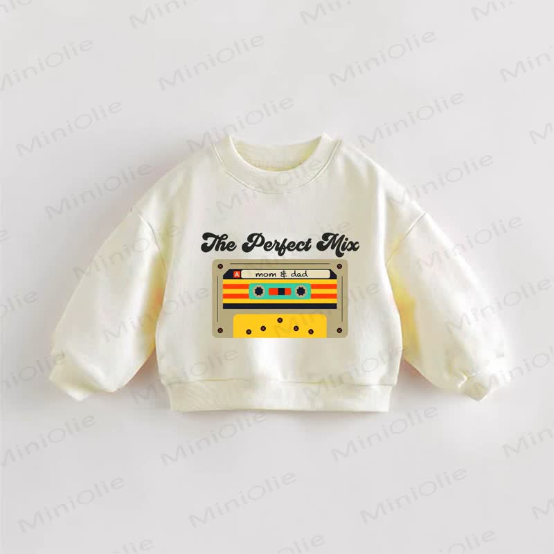 THE PERFECT MIX MOM & DAD幼児用クリームスウェットシャツ - クリーム - 3～5歳 - image 1