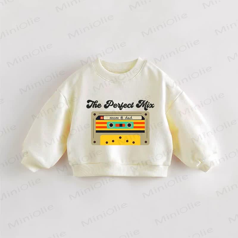 THE PERFECT MIX MOM & DAD幼児用クリームスウェットシャツ - クリーム - 3～5歳 - image 1