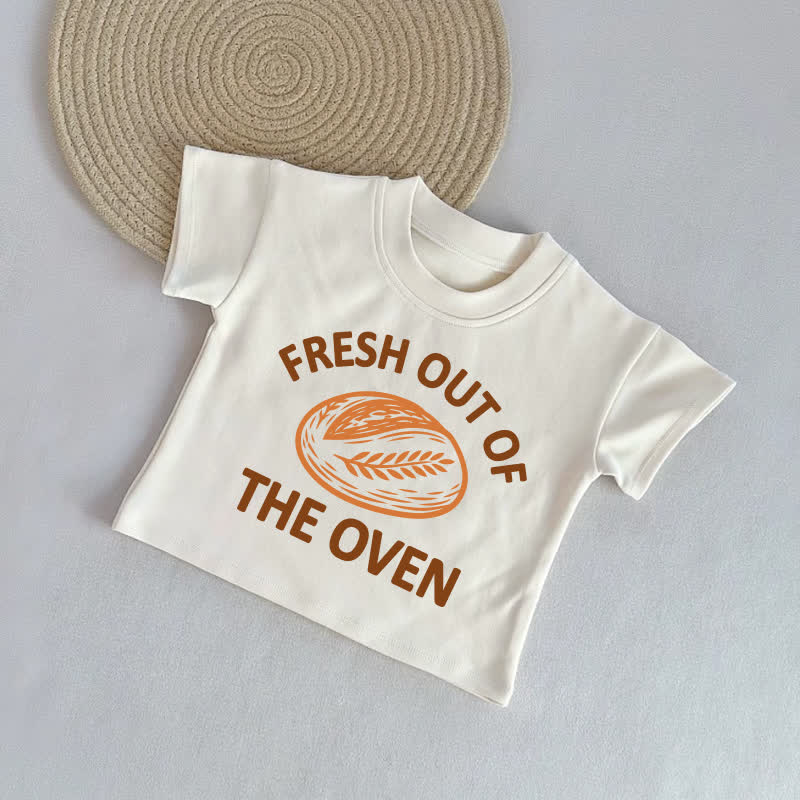 FRESH OUT OF THE OVENのベビーベージュカジュアルTシャツ - ベージュ - 2～3歳 - image 1